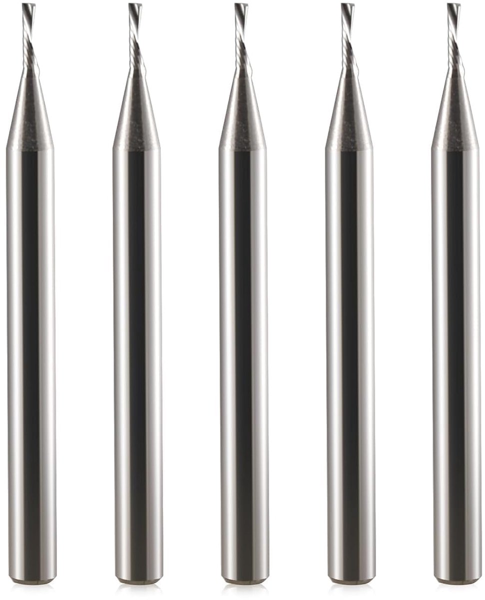 CNC Milling Cutter Spiral Groove Milling Cutter 3.17mm 1.0mm CED 4mm CEL 1 Flute, Single Flute Downcut Spiral End - ShopVlot