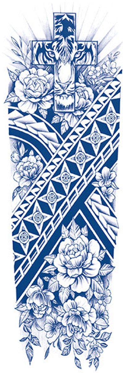 Tijdelijke sleeve tattoo tijger tribal 2 weken