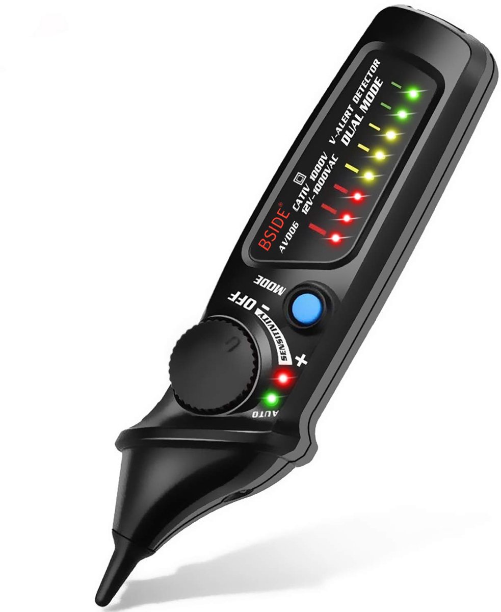 BSIDE AVD06 Contactless Voltage Detector Electrical Power Outlet Outlet AC Voltage Tester Pen 12-1000V Auto/Manual - ShopVlot