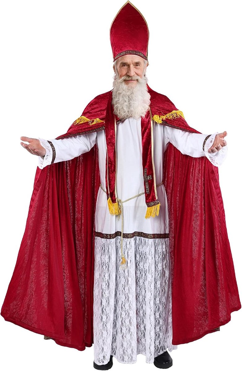 Santa Claus kostuum voor mannen - 5-delig geheel - inclusief hoed en riem - perfect voor kerstfeest - SnelShoppen