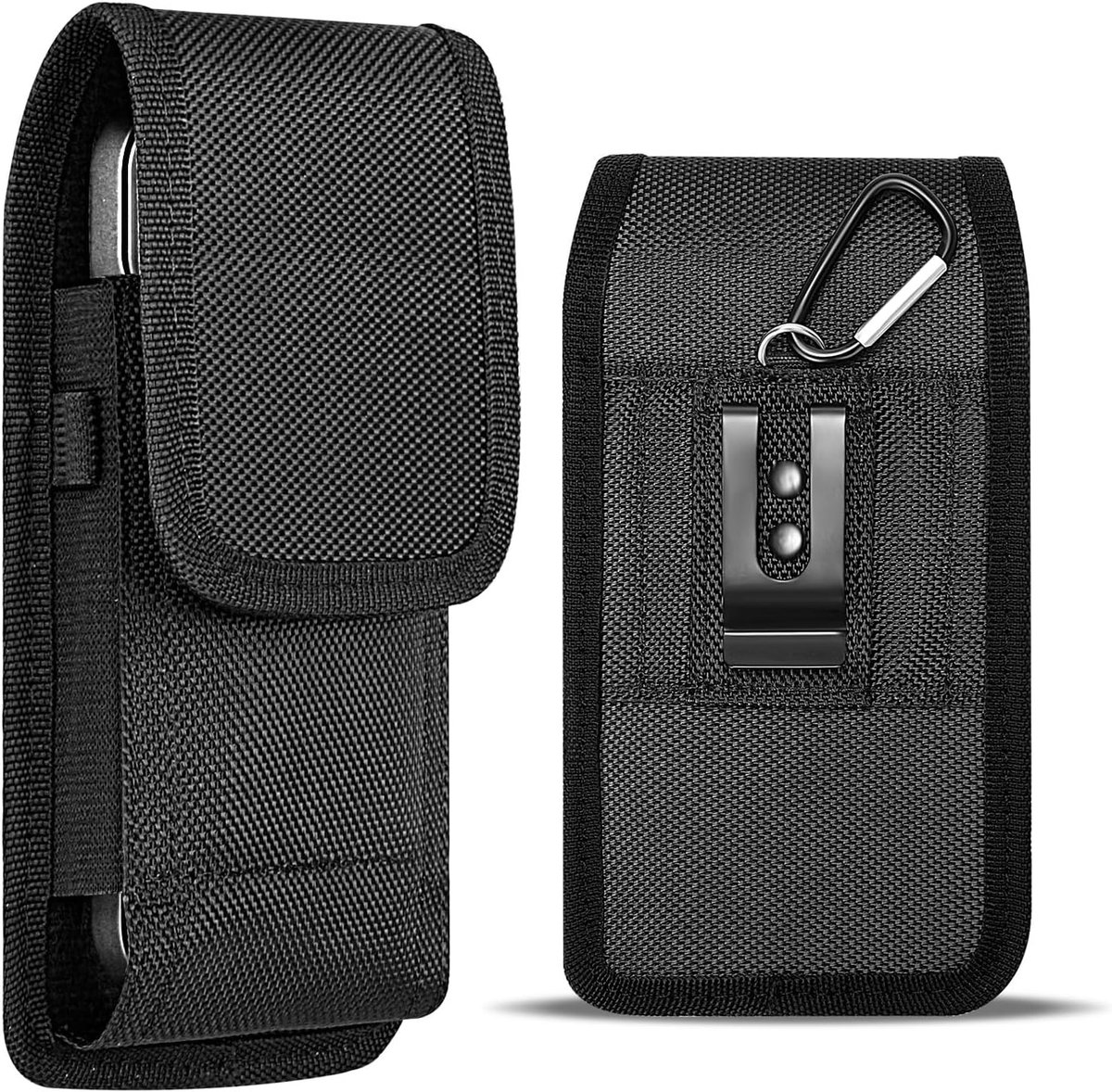SnelShoppen - Telefoonhouder met Clip en Karabijnhaak, Mobiele Telefoonhouder voor Rugtas, Geschikt voor 5.7-6.3 inch Smartphones, Ideaal voor Buitena