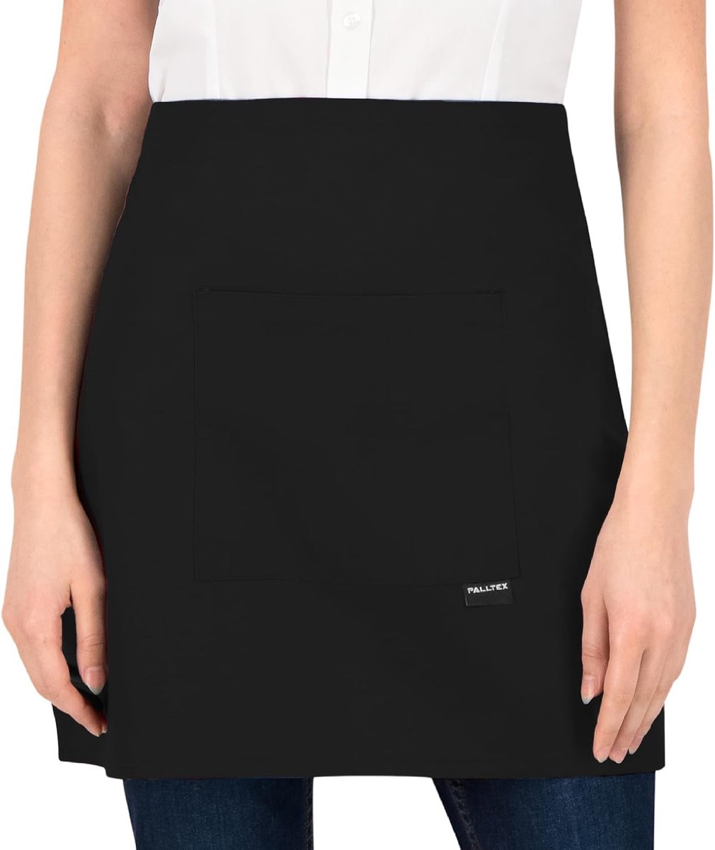 Schort Unisex Korte Strik - Zwart - Voor Koken en Knutselen - Einheitsmaat - SnelShoppen