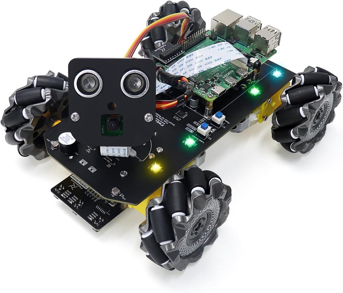 Mecanum wiel auto kit - Raspberry Pi 5/4/3 B+ Zero 2W - camera en afstandssensor - veelzijdige beweging - SnelShoppen
