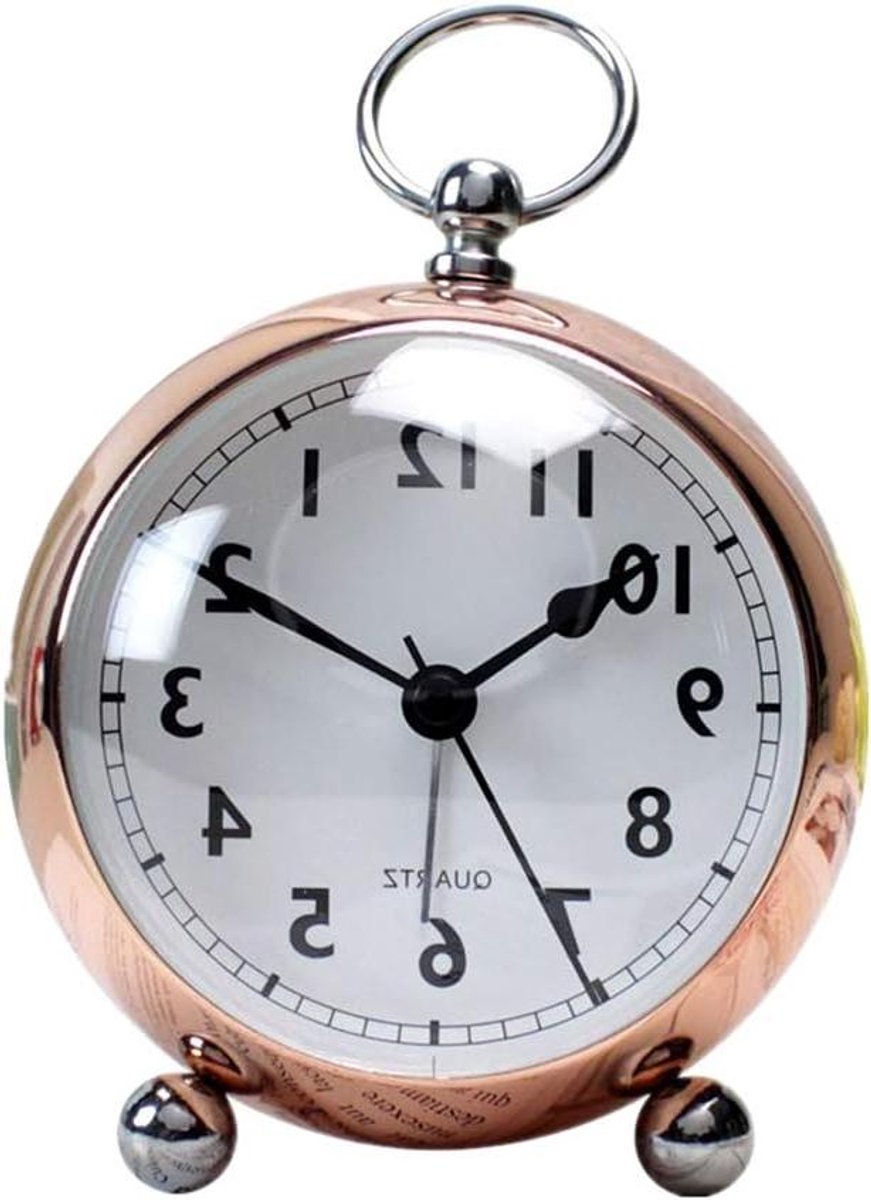 Digitale Wekker - Tafelklok Nachtkastje - Wakker Worden - Nachtmodus Licht - Rond - Roségoud