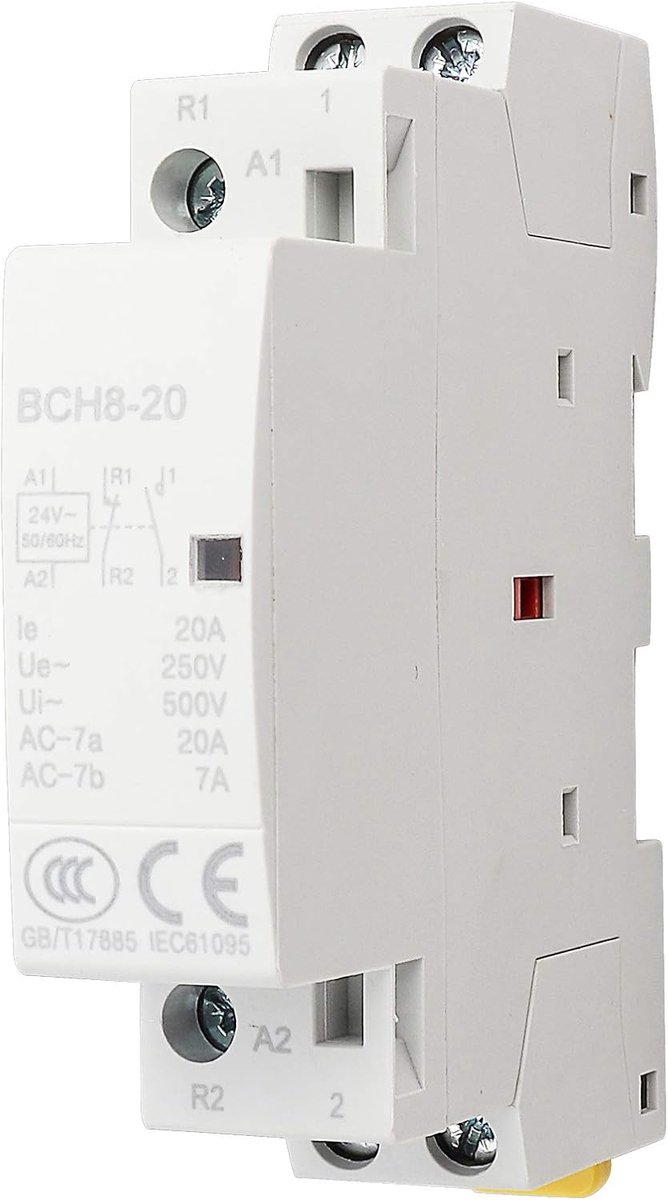 AC Schakelaar 20A 24V - 1NO 1NC - Din Rail Montage - Hoge veiligheid voor huishoudelijk gebruik - SnelShoppen