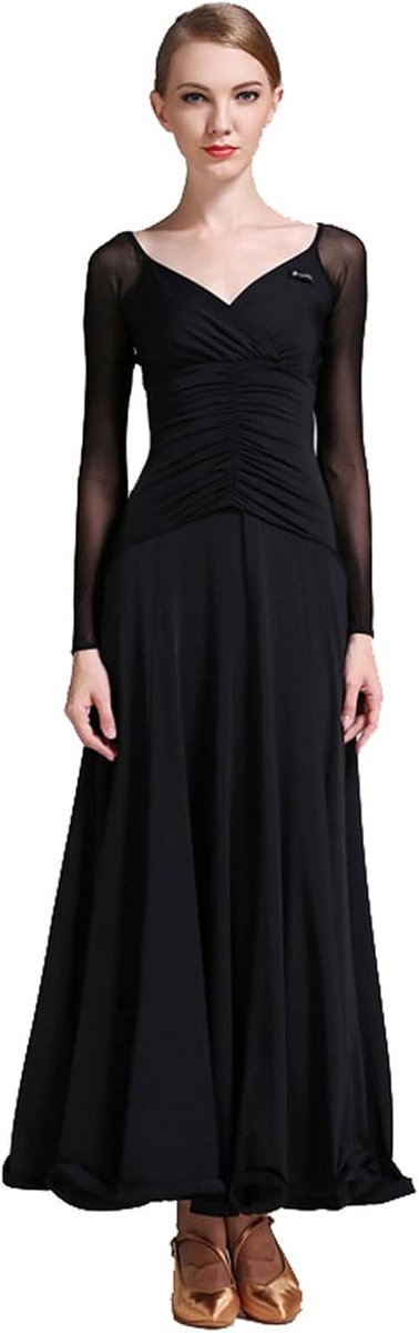 Koker V-hals Vrouwelijke Moderne Dans Rokken Jurk Ballroom Dans Kleding