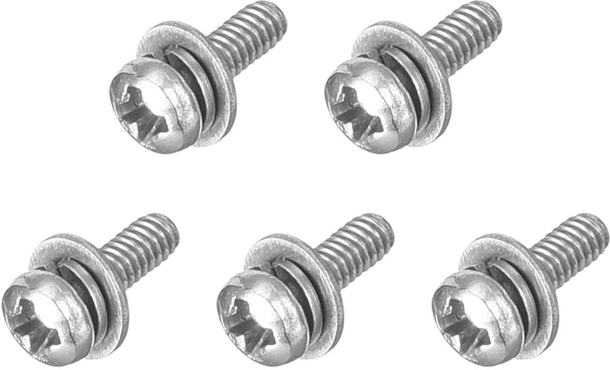 M2 x 6 mm 304 roestvrij staal Phillips Pan Head machineschroeven bouten gecombineerd met veerring en sluitringen 5 stuks