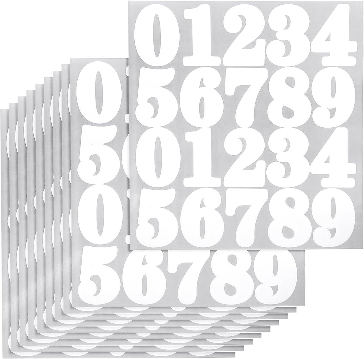 200 stuks 10 vellen brievenbusnummers, 1 inch waterdichte vinyl witte brievenbusnummers voor buiten, zelfklevende nummerstickers voor brievenbus, adresnummers, huis