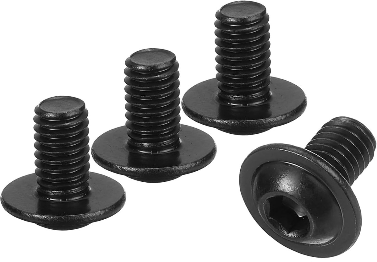 25 stuks verzonken schroeven met flens M6-1 x 10 mm, 304 roestvrij stalen steeksleutelschroeven, inbusschroevendraaier, volledige schroefdraad, zwart