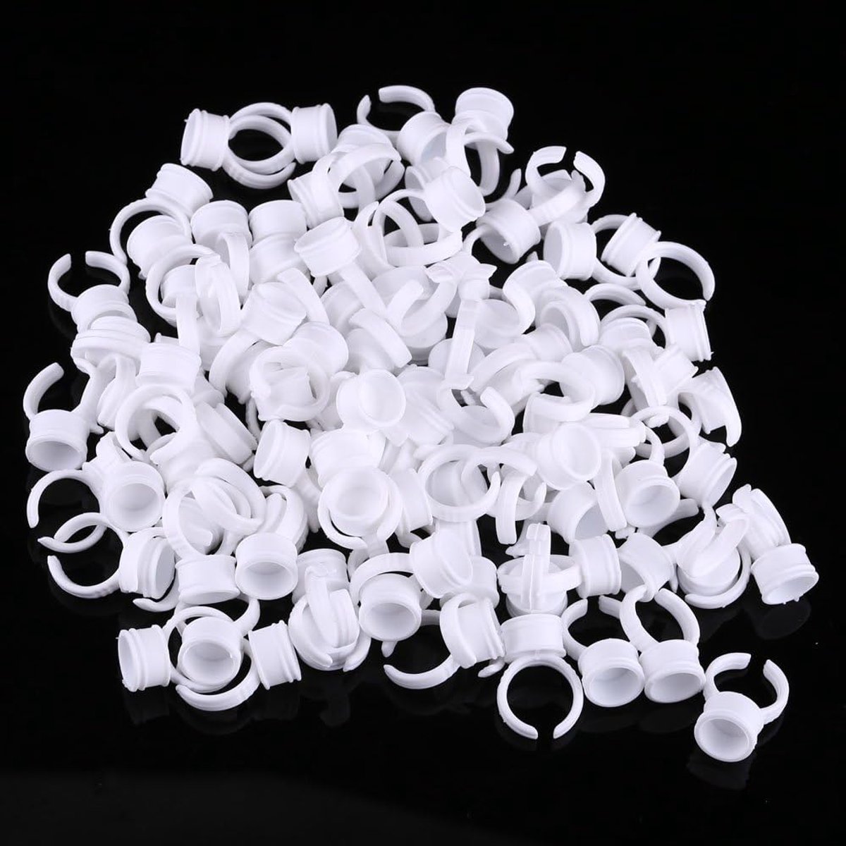 100 stks tattoo ringen cups, voor wegwerp tattoo inkt ring, make-up wenkbrauw lip tattoo pigmenten houder container cup(Medium zonder verdeler)