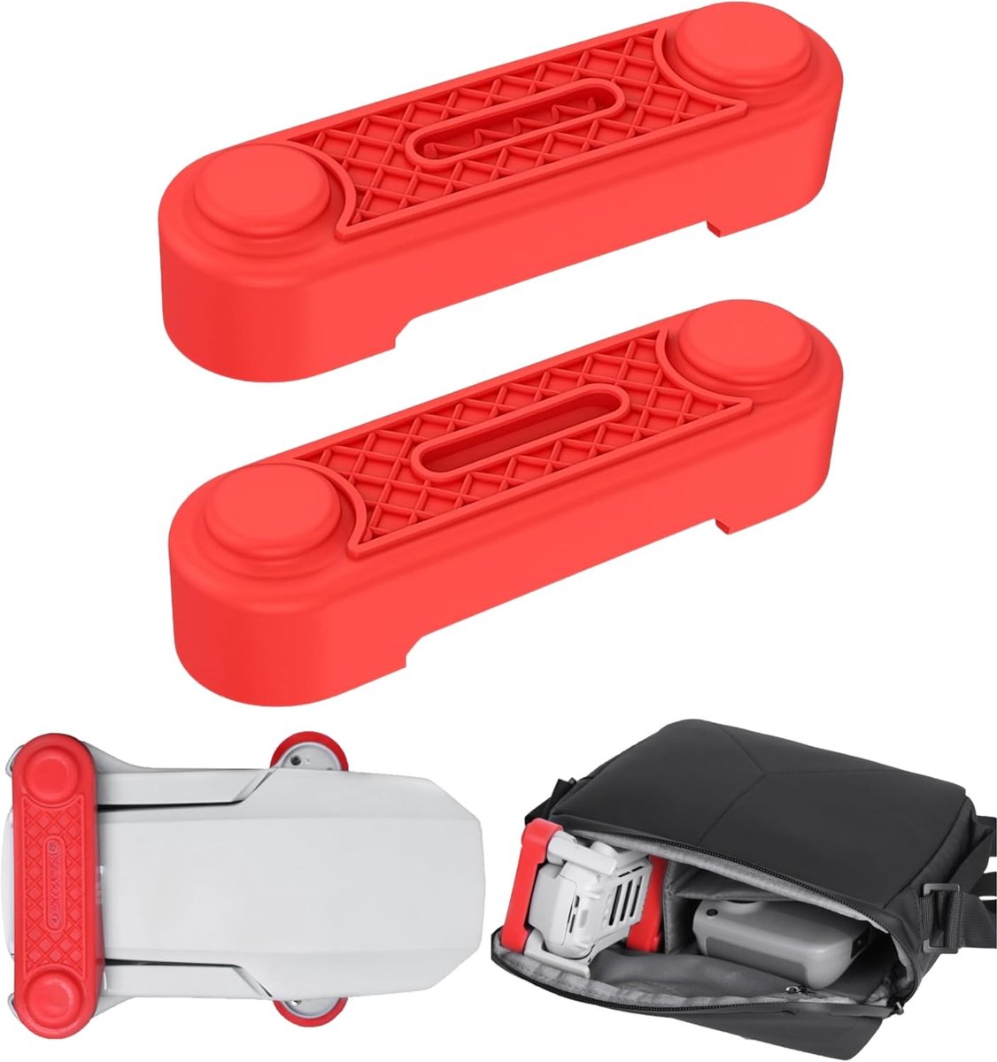 Propeller en motorbescherming, in rood, geschikt voor drone DJI MAVIC MINI 2 en MINI, propeller-zekering en motorbescherming, propellerbescherming transport, propeller houder voor DJI Mavic Mini 2