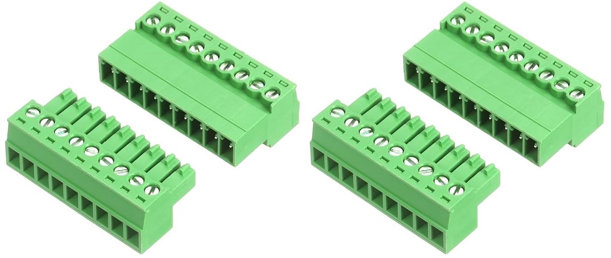 2 sets klemblokken voor printplaatmontage, 9-polig, 3,5 mm, rechthoekige connector voor audio- en energiemodules voor doe-het-zelf elektronica.