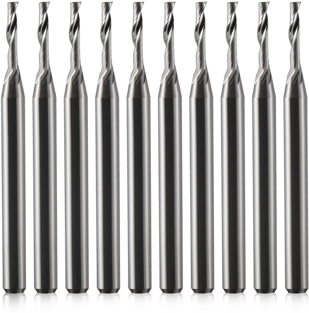 10 stuks CNC-frezen met enkele schacht 3,175 mm, aluminium 3,175 mm, snijlengte 8 mm, totale lengte 38 mm, aluminium CNC-frees, CNC-frees