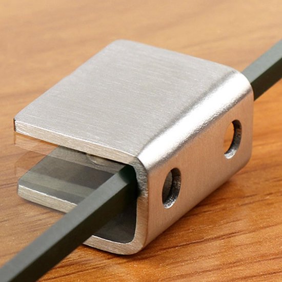 6 stuks roestvrijstalen cliphouder, verstelbare glazen plankbeugels, wandmontage, vierkante glazen klem, spiegelclips voor 10 mm dikte glas en bord — afbeelding 4