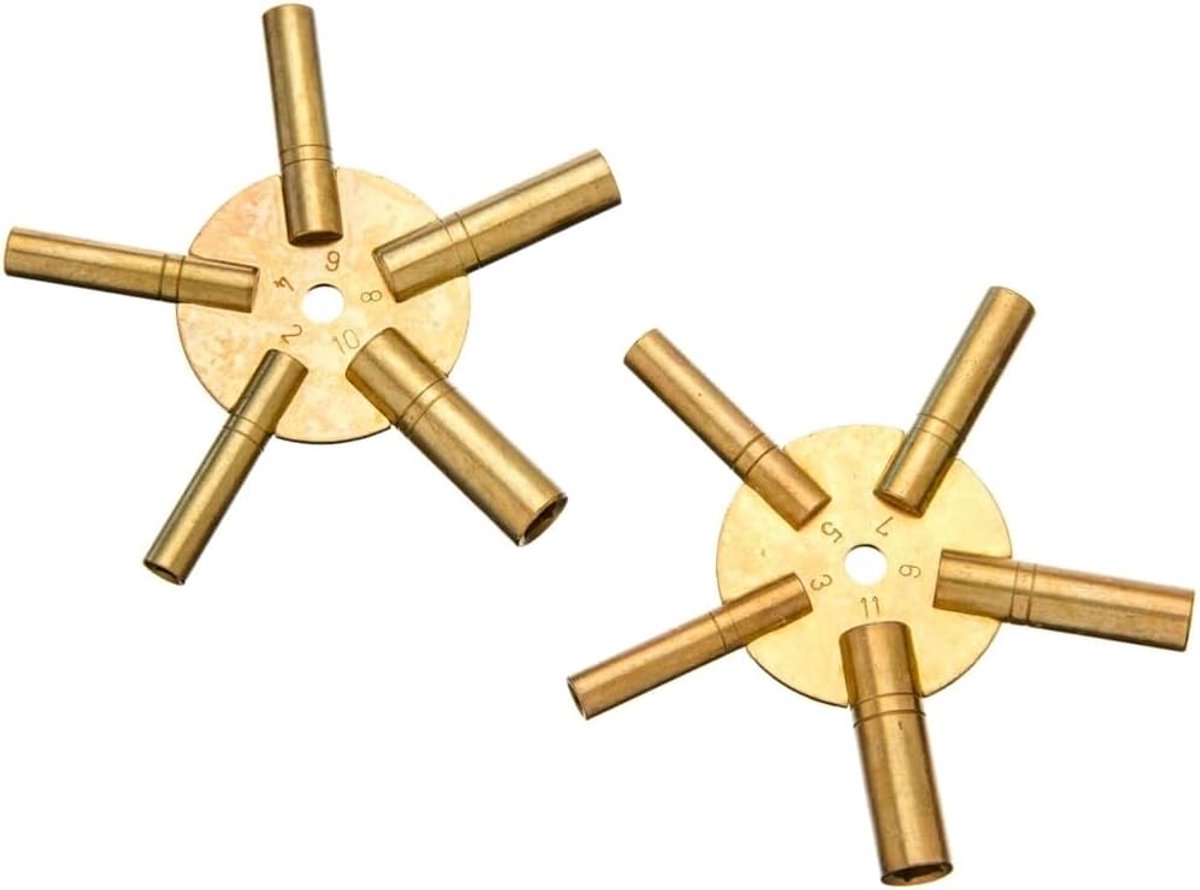 JT6338-2 5-in-1 messing opwindsleutelset, 2 stuks