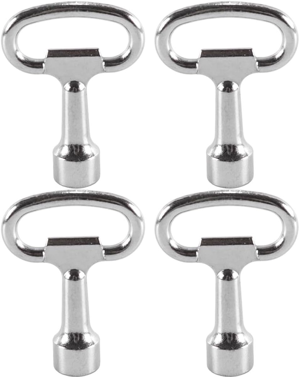 4-pack zinklegering vierkante sleutels en moersleutels - doorn-/dopsleutels, schakelkastsleutel, universeel voor gas-/watermeterkast (13x8x8mm)