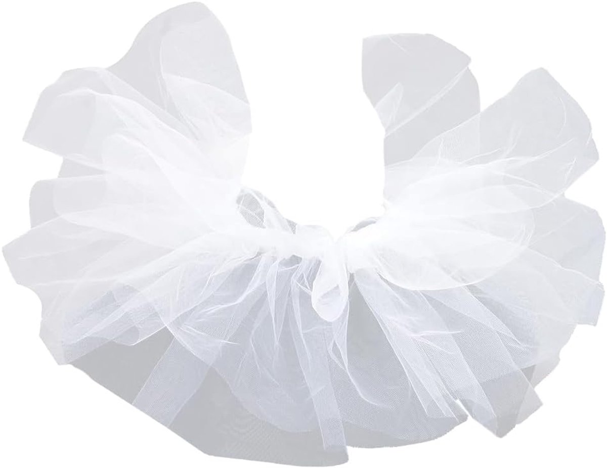 Ruchekraag van Tule, Wit, Victoriaanse Renaissancestijl, Afneembaar, Transparant, Volant, Polyvalent, Clownkraag voor Vrouwen, Kleding voor Cosplay