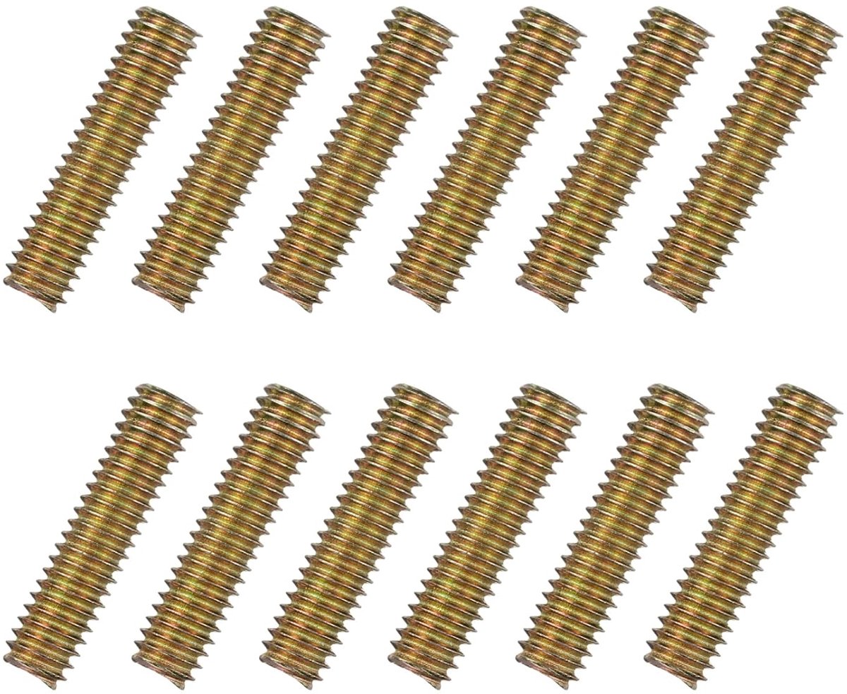 12 stuks schroeven met volledige schroefdraad, 5/16 x 1-1/4 inch, alle draadpennen, lange schroefdraadschroeven, koolstofstaal voor meubels, leuning, montage, bevestiging, aansluiting,