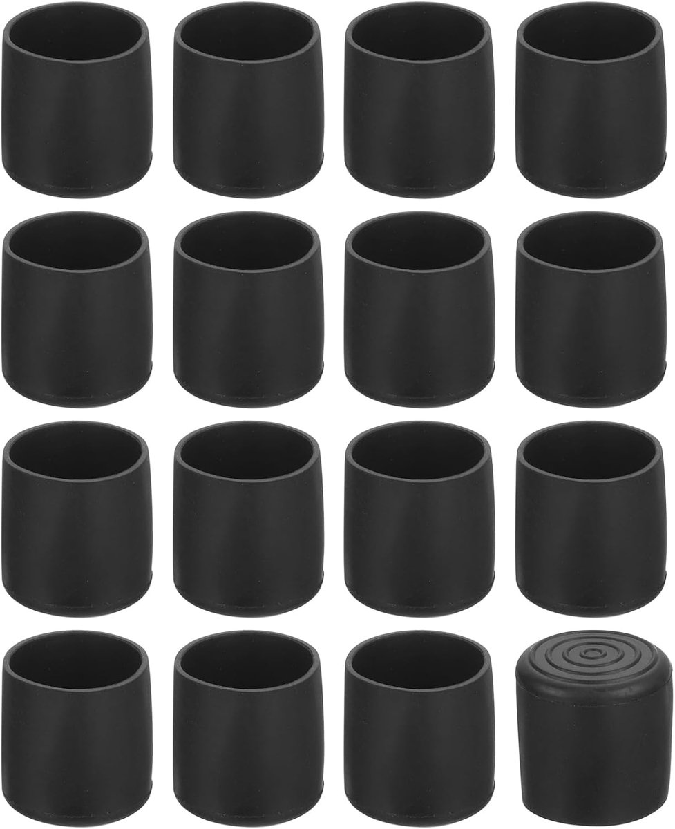 76 stuks stoelpootdoppen, 25 mm, pvc-stoelpootdoppen, zonder merk, antislip voetafdekkingen, vloerkappen, eindkappen voor ronde tafels, meubels, zwart