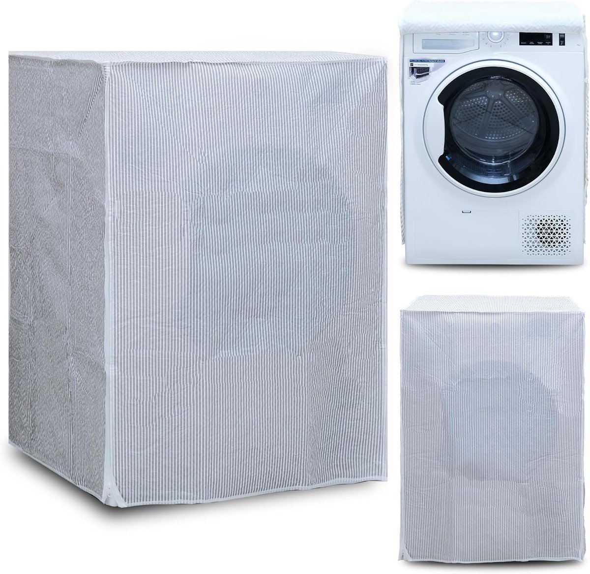 Afdekking voor wasmachine en droger, waterdichte afdeking met ritssluiting, stofbescherming, 62 x 58 x 85 cm