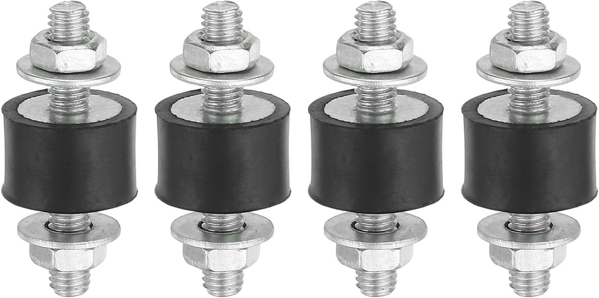 12x15mm rubberen noppen schokdemper, 4 stuks M5 rubberen isolatormontagen cilindrische anti-vibratie isolatormontagen met moeren voor garagemotor luchtcompressoren motoren (VV-type)