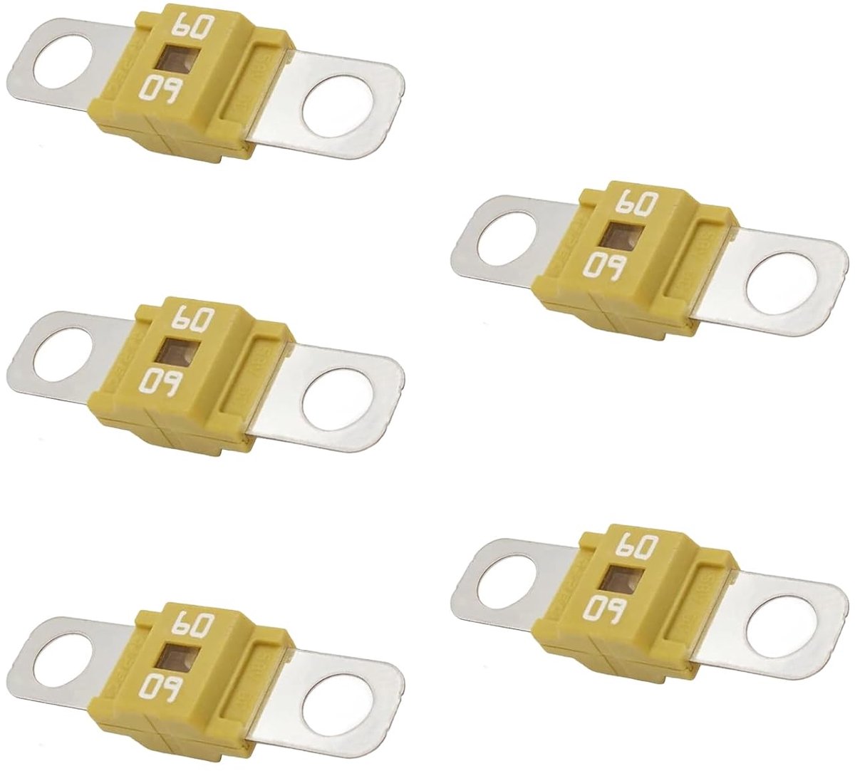 Hoogstroomzekeringen 60A, 60A, paars, voor auto, bus, vrachtwagen, caravan, bouwvoertuigen (5 stuks)