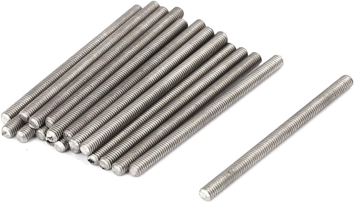sourcing map Schroefdraadstang, M3 x 45 mm, roestvrij staal 304, schroefbouten, compleet 20 stuks