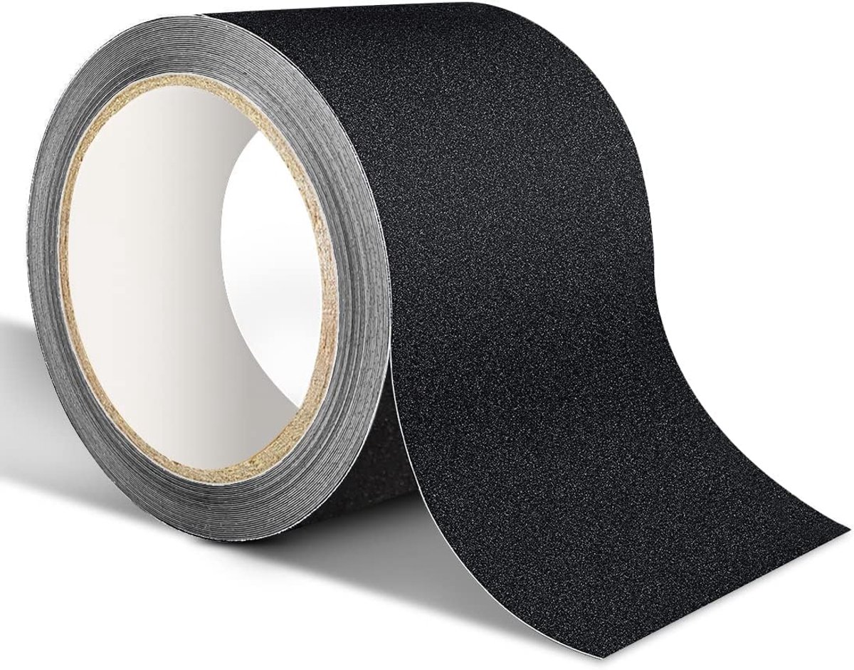 plakband, antislipstrip met zelfklevend, antislipband voor trappen, treden, vloerbedekking, sterke antislipband, zelfklevend (5 cm x 18 m, zwart)