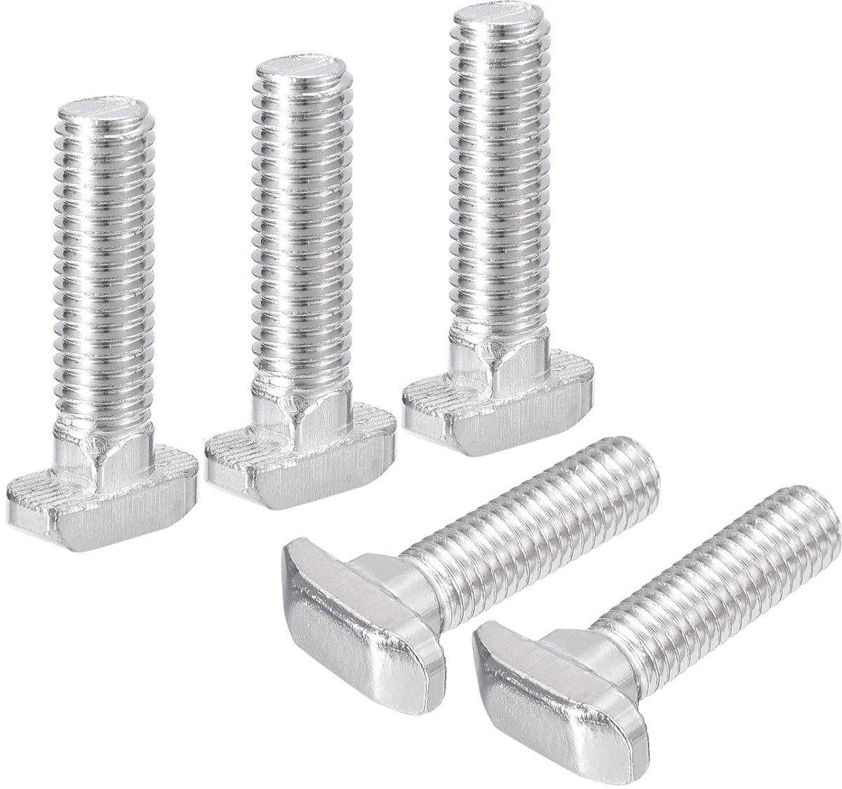 30 stuks T-sleufbouten, M8 x 35 mm hamerkopschroef T-schroef voor aluminium profiel uit de serie 4040, koolstofstaal vernikkeld, zilver