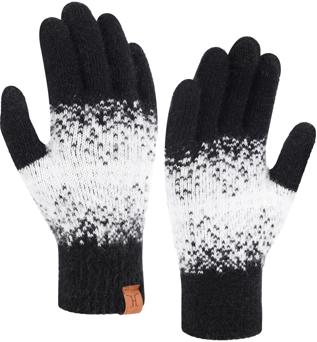 Winterhandschoenen dames - touchscreen - gebreid en elastisch - ideaal voor koude dagen - SnelShoppen