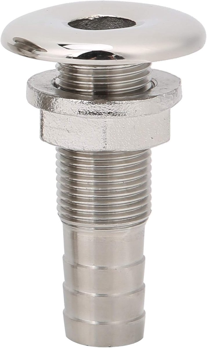 Tissting door de romp fitting, 75mm 3/4in door de romp boot fittingen 316 roestvrij staal marine rechte water afvoer afsluitklep slang door afvoer connector voor boot, jachten