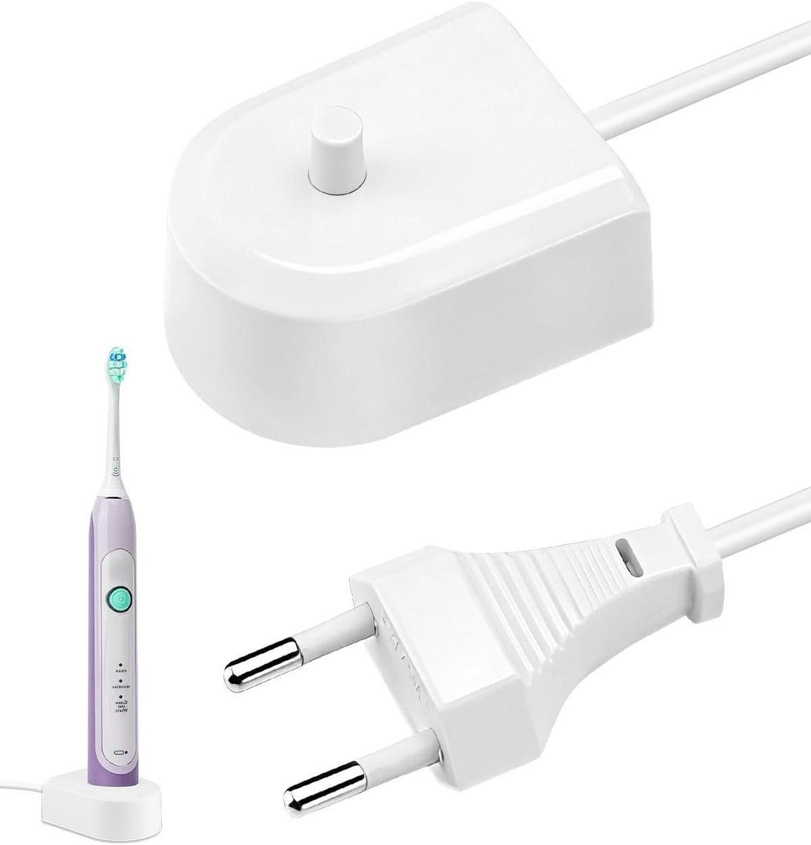 Tandenborstel Oplader - Oplaadstation Elektrisch - Mondhygiëne Opladen - IP67 Waterdicht Ontwerp - Draadloos Opladen - Wit