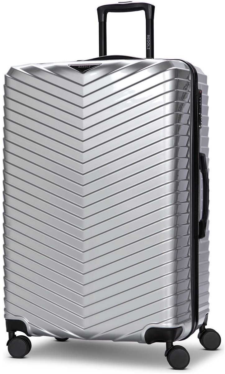 Redolz Essentials 18 2.0 4 wielen Trolley L 76 cm met uitbreidingsplooi - Harde bagage - TSA slot - metallic-silver shiny