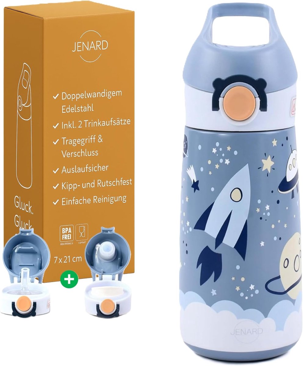 Drinkfles voor kinderen 400 ml - roestvrij staal - lekvrij - ideaal voor school - SnelShoppen