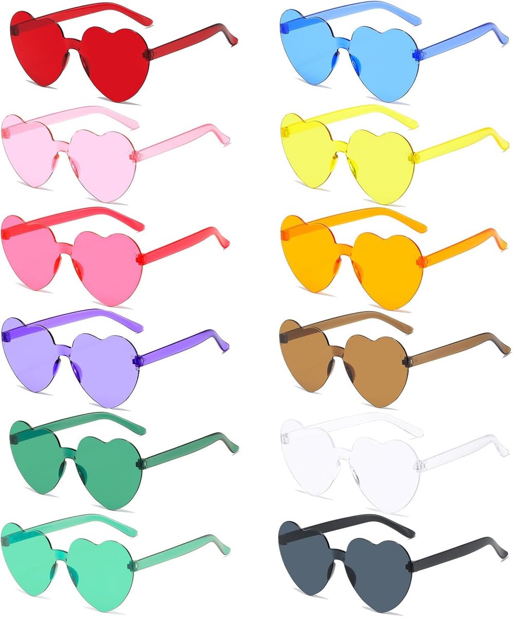 Zonnebril 12 Stuks - Grappige Feestzonnebrillen - Rimless Design - Perfect voor Feestjes - SnelShoppen