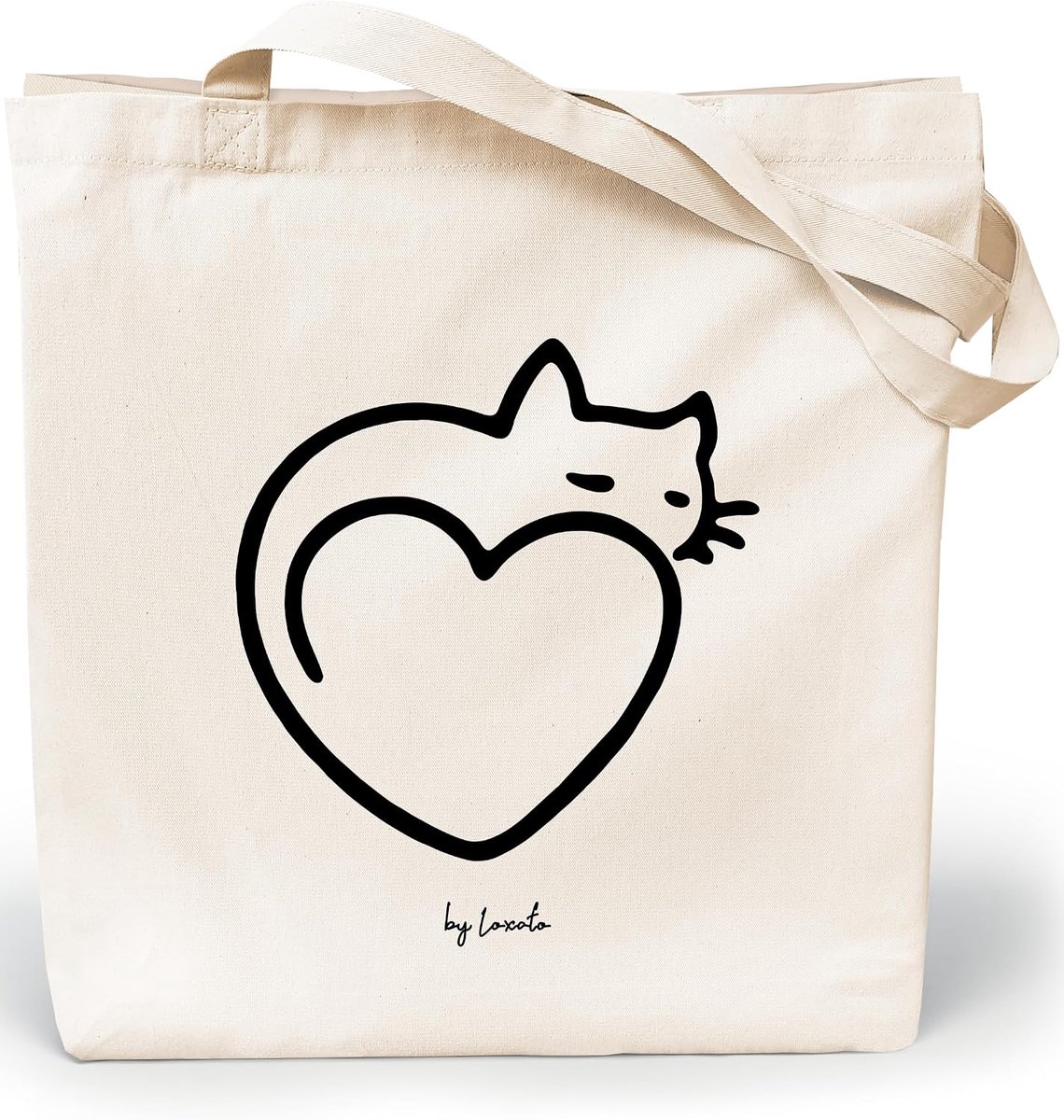 tote bag met extra brede handvatten - 100% natuurlijk katoen - herbruikbare schoudertas - SnelShoppen