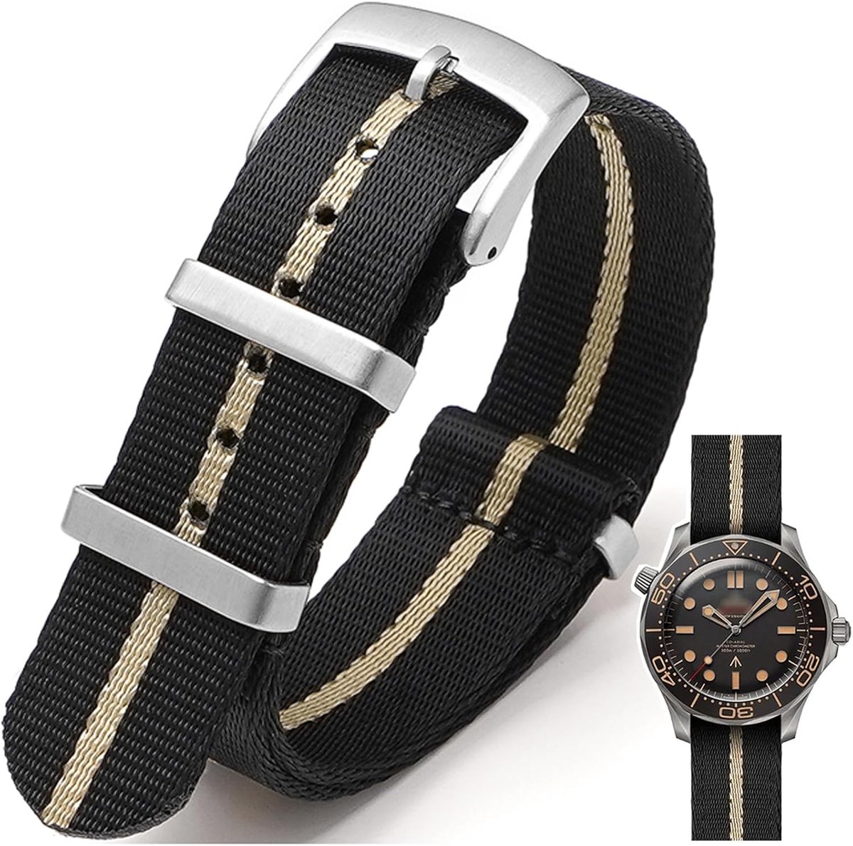Nylon horlogeband 18mm 20mm 22mm 24mm - NATO Nylon G10 - Premium Ballistic - SnelShoppen