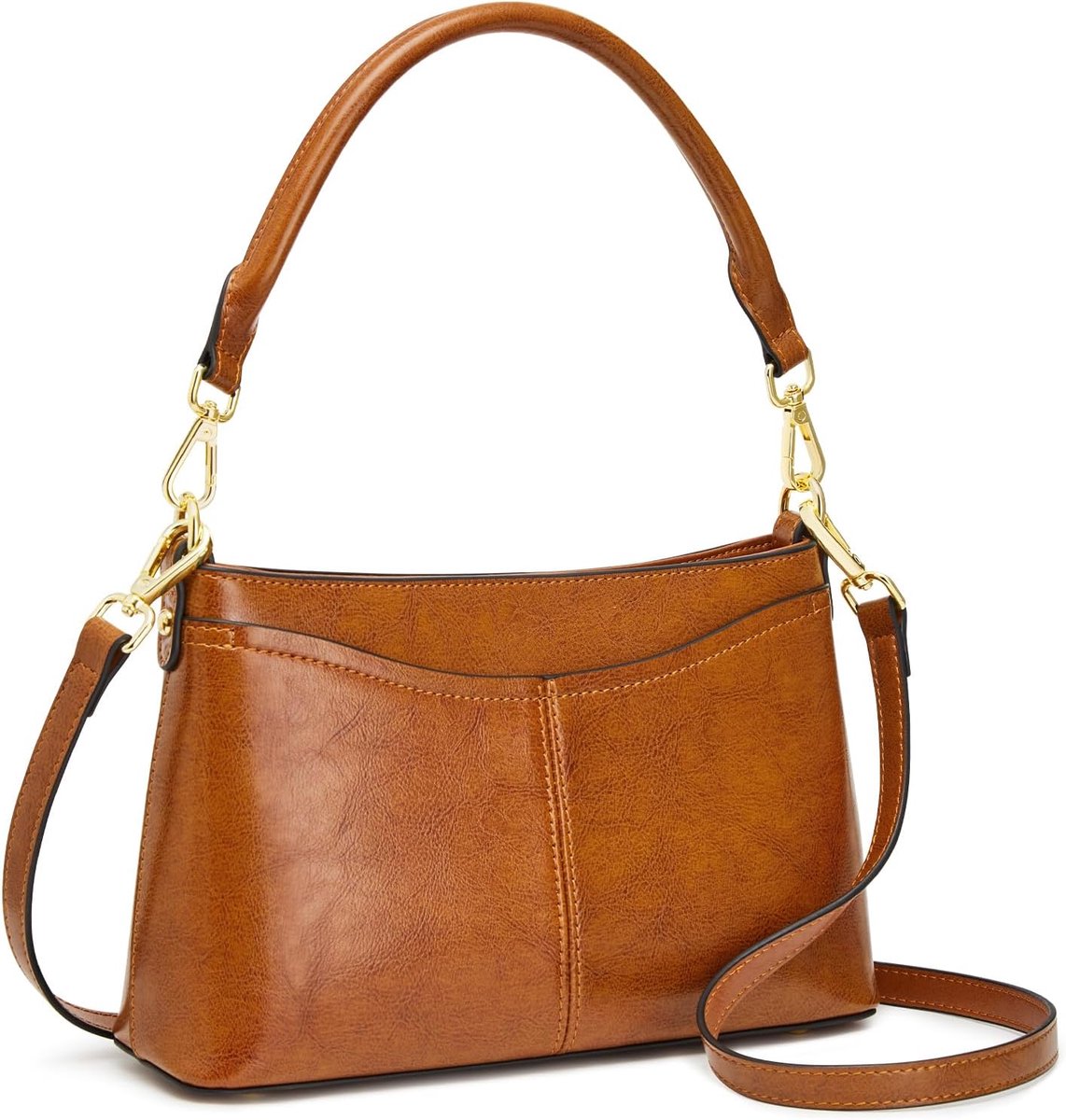 Handtas kleine elegante schoudertas - leer - hobo stijl - ideaal voor tieners - SnelShoppen