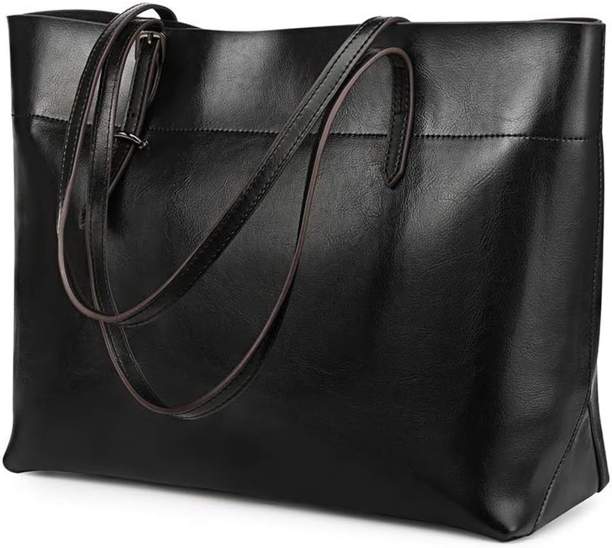 Schoudertas Dames - Vintage Echt Leer - Handtas met Top Handvatten - Ideaal voor dagelijks gebruik - SnelShoppen