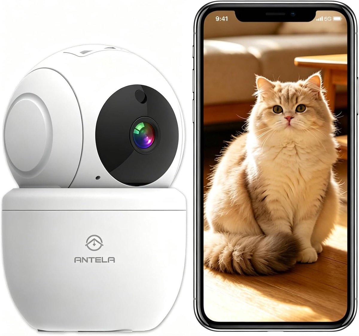 Bewakingscamera 1080P - WiFi 2,4/5 GHz - Nachtzicht IR - Bewegingsdetectie en 2-weg audio - SnelShoppen