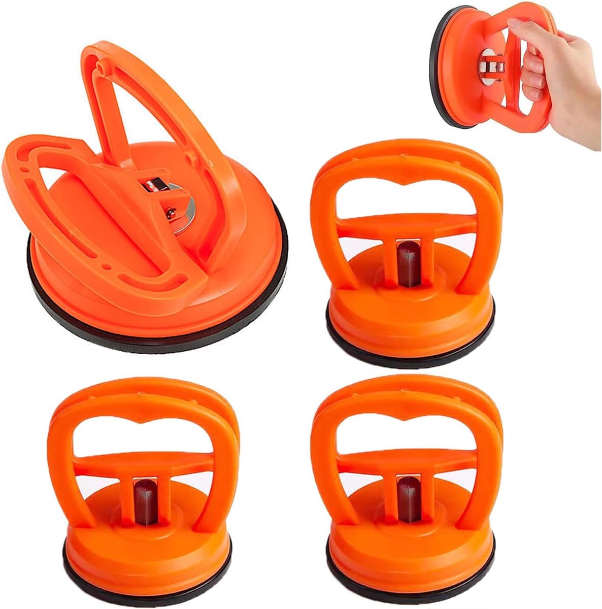 Suction cups set van 4 - hoge kwaliteit rubber - geschikt voor auto en glas - SnelShoppen