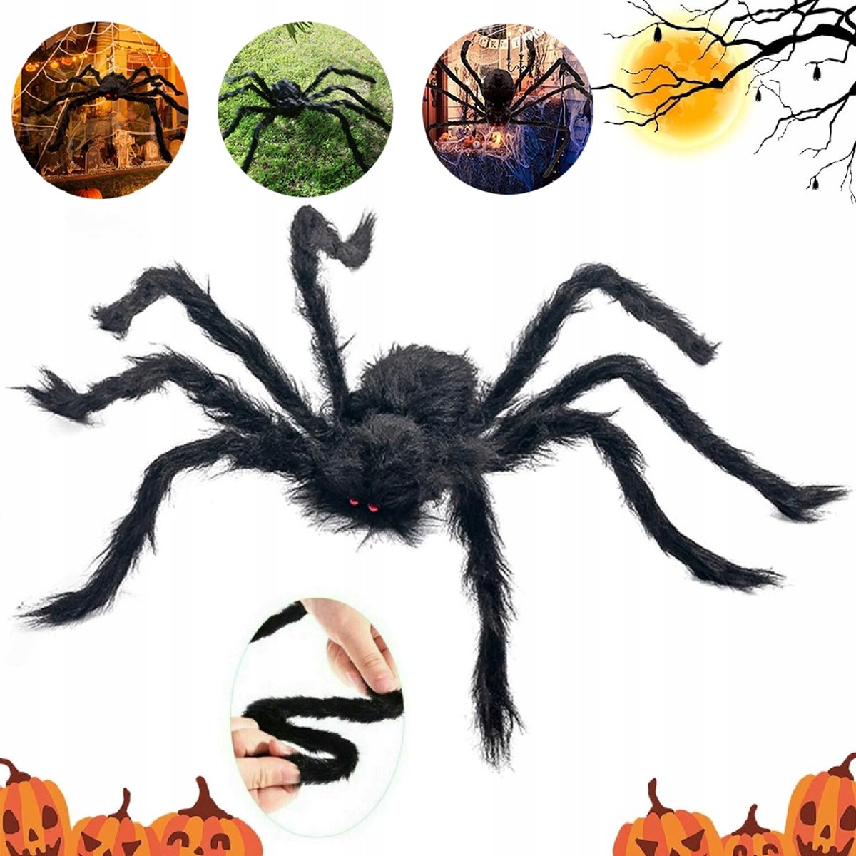 Grote Halloween Spin met Flexibele Poten en Rode Ogen - Merkloos