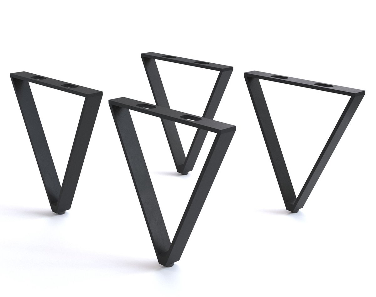 Frame V-vorm metaal zwart 20 cm voor alle soorten meubels (set van 4)