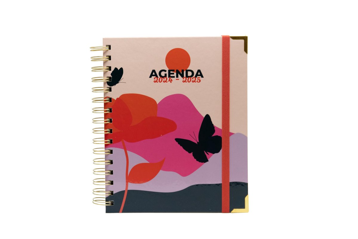 Schoolagenda 2024-2025 - vlinder design - dag- en jaarplanner - ideaal voor schoolorganisatie - ShopVlot
