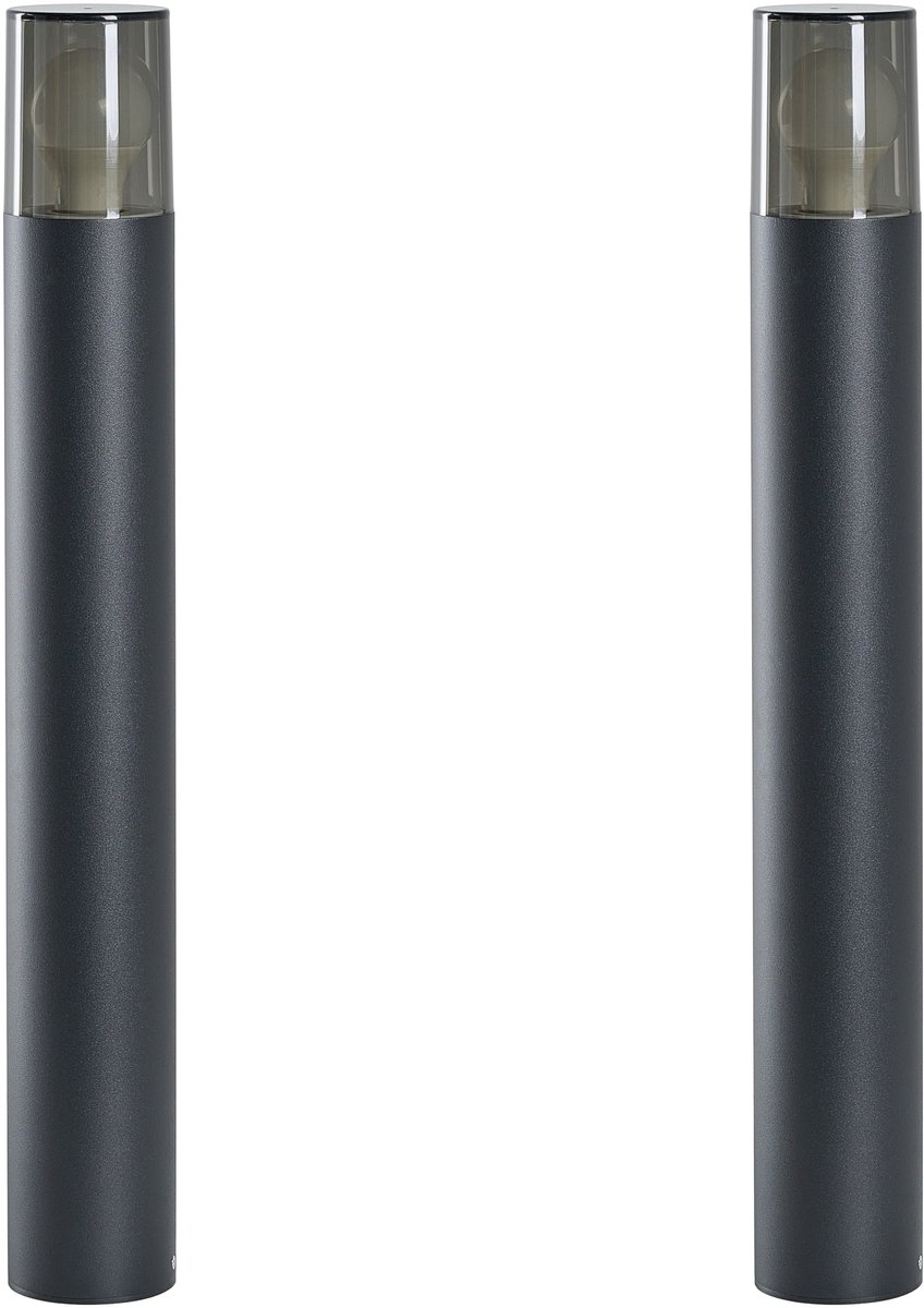 ELRICK - Set van 2 paallampen - Zwart - Aluminium