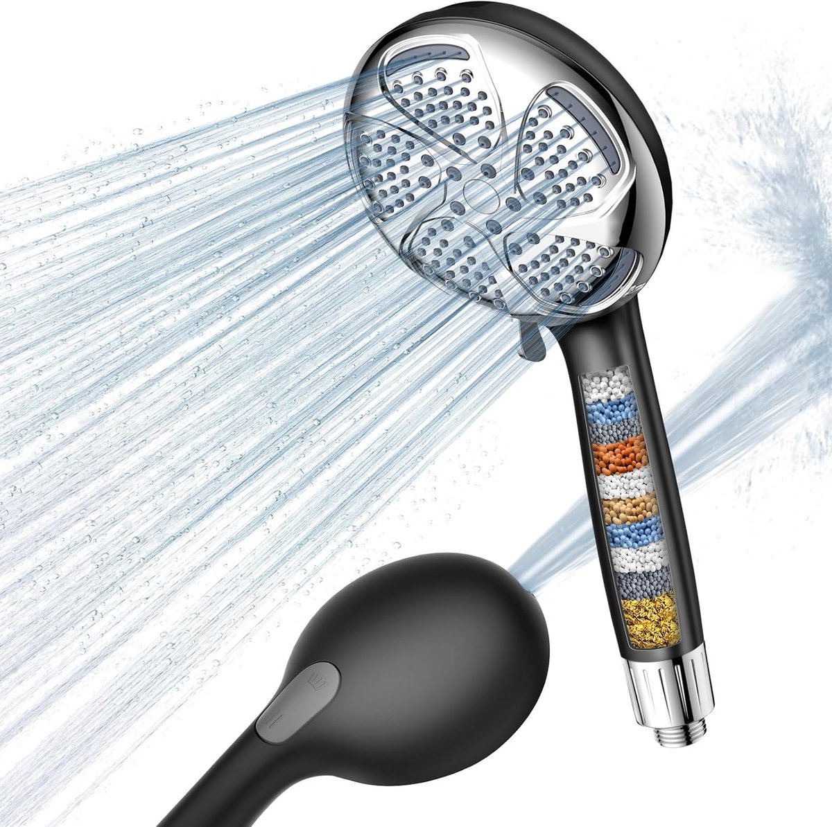 Douchestraal met filter - 7 jettypes - waterbesparend - ideaal voor huid en haar - ShopVlot