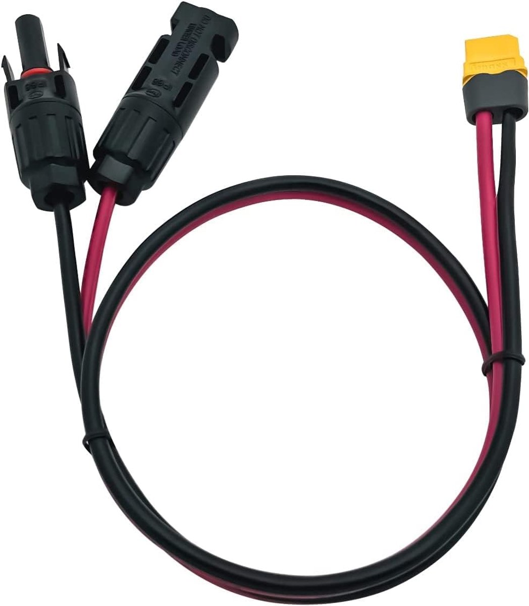 Zonnepaneel kabel - 12AWG 60cm - XT-60 adapter - ideaal voor zonne-energie systemen - ShopVlot