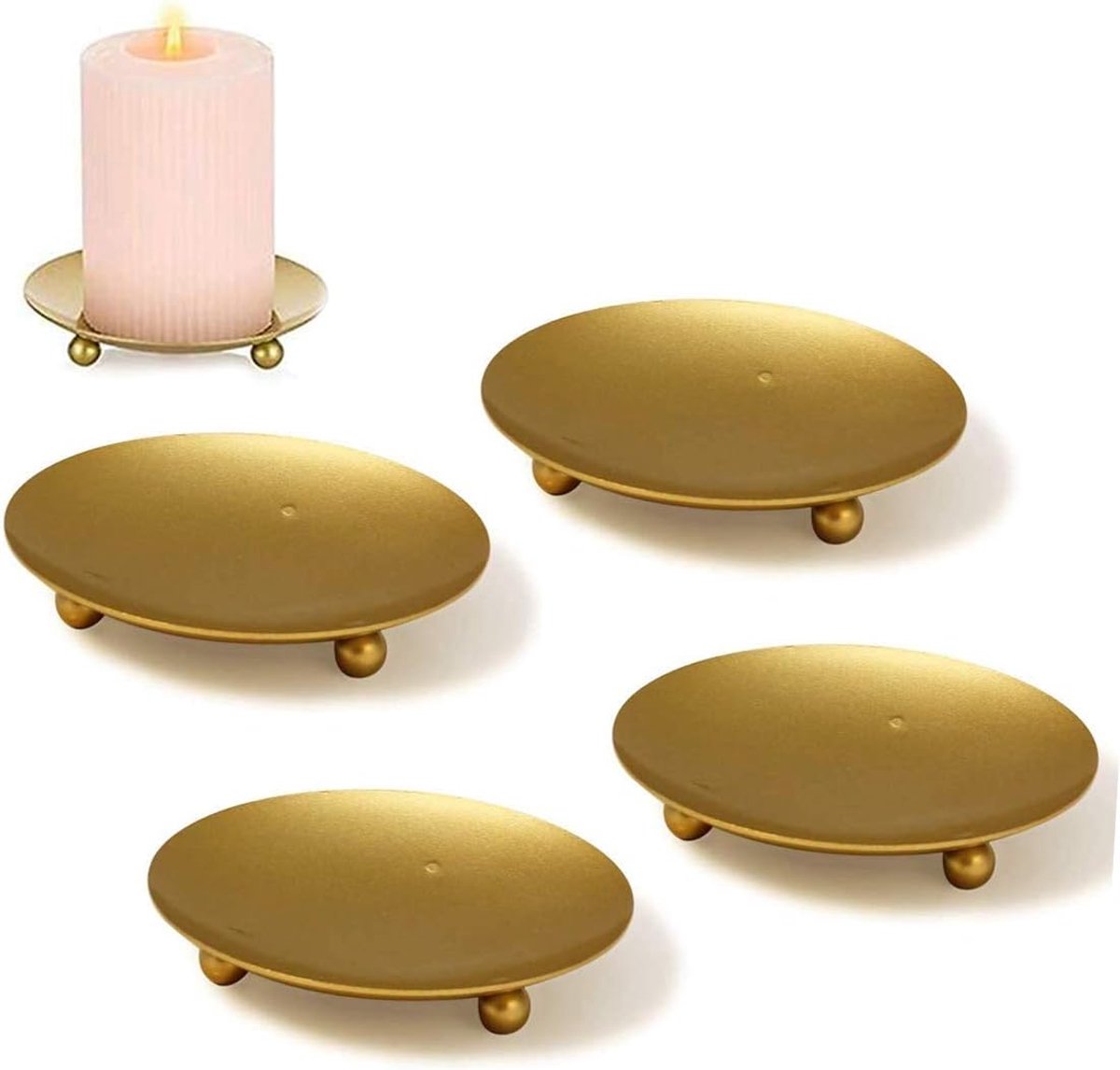 Kandelaar 4 Stuks 3,9 x 0,4 Inch - Gouden Pijler Kandelaar - Vintage Ontwerp - Perfect voor Bruiloften - ShopVlot