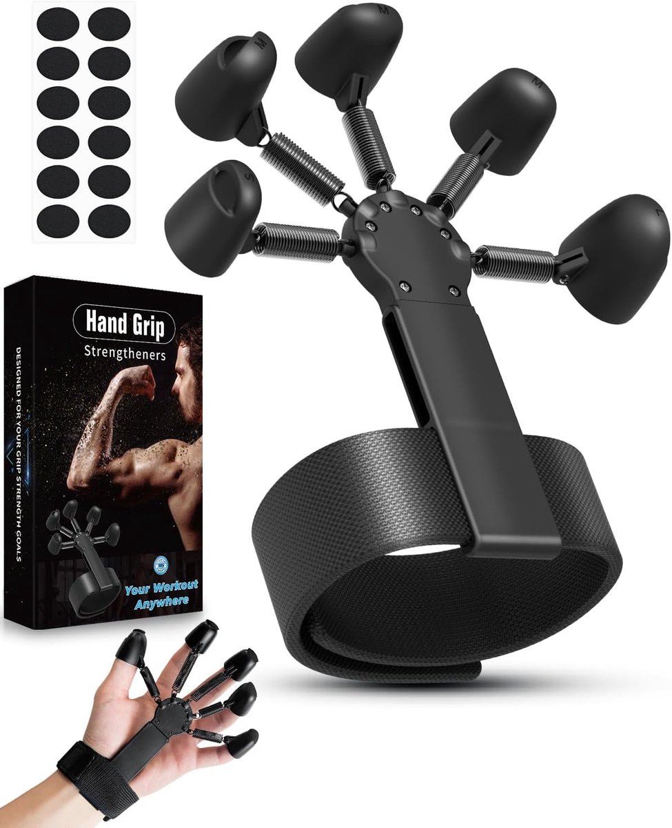Vingertrainer - handtrainer met RVS veer - verschillende weerstandsniveaus - ideaal voor spieropbouw - ShopVlot