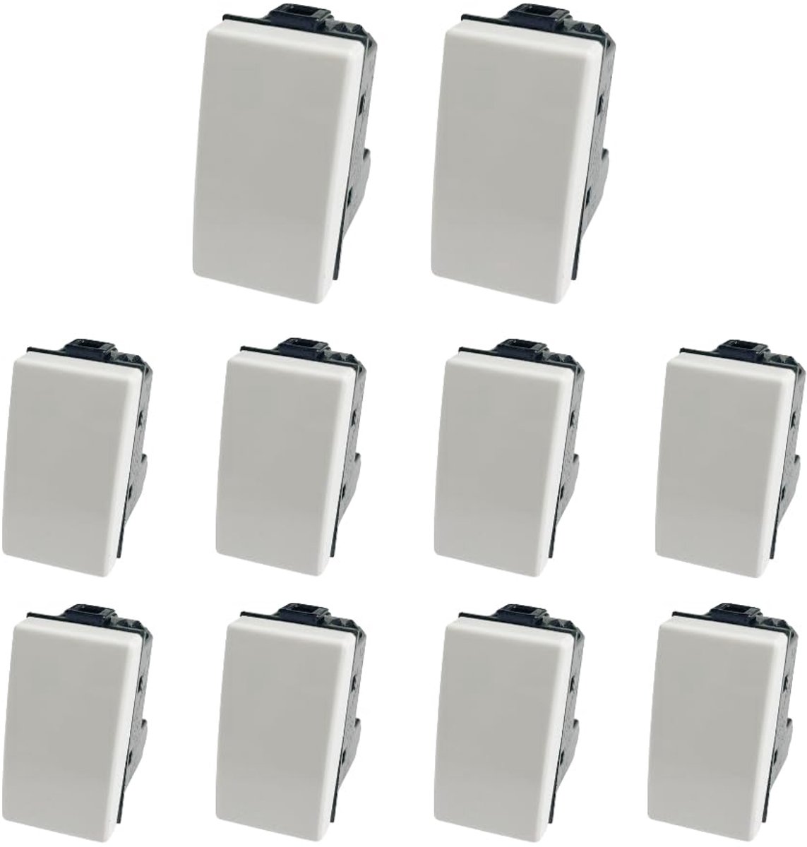 interruttori unipolari 16A 250V - set van 10 - normaal open contacttype - hoge betrouwbaarheid - ShopVlot